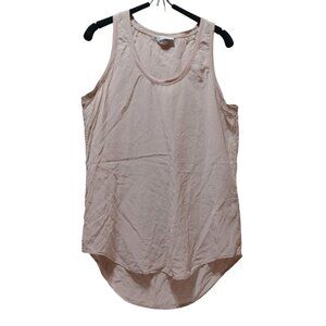 Equipment 100% Silk Tank Top Rib Trim Pale Blush Pink Womens M Feminine Luxury